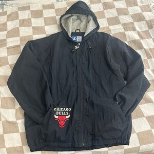 VTG STARTER Chicago Bulls Black Windbreaker full zip hoodie